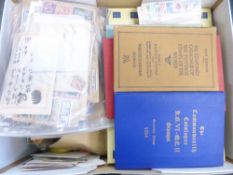 WORLDWIDE BOX WITH POSTAL HISTORY, ON AND OFF PAPER LITERATURE ETC Box with a bit of everthing bar