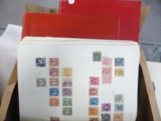 SWEDEN SHOEBOX OF TWO ALBUMS AND ENVELOPE OF LOOSE LEAVES ETC Good accumulation of Swedish