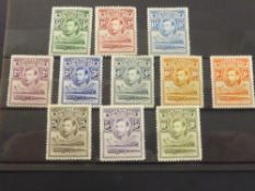 BASUTOLAND 1938 DEFINITIVES, SET OF 11 MOUNTED MINT (SG18/28) Card with full run of the GVI