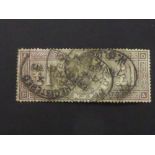 GB 1884 1 POUND BROWN (CROWN WMKS) GOOD USED Slightly heavily cancelled £1 brown from 1884, with