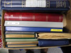 WORLDWIDE 13 COLLECTIONS IN STOCKBOOKS AND ALBUMS ALL ERAS SEEN MINT & USED Box with a variety of