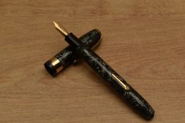 A Conway Stewart 27 lever fill fountain pen in lined Grey with wide cap band having Conway Stewart