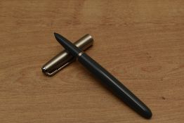 A Parker 51 Aerometric fill fountain pen in Navy Grey with lustraloy cap.