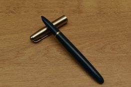 A Parker 51 Aerometric fill fountain pen in Cedar Blue with lustraloy cap. Circa 1952