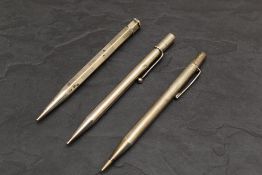 Two Yard O Led pencils one Hallmarked the other Sterling Silver and an un-named hallmarked Silver