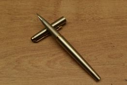 A Parker Falcon 50 converter fill fountain pen in stainless steel. Circa 1978