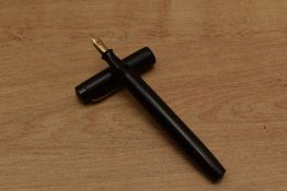 A Summit S75 lever fill fountain pen in Black engine turned design having Summit 14CT Gold nib.