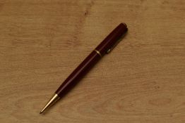 A Parker Duofold pencil in Red with thin chevron band. Mid 50's