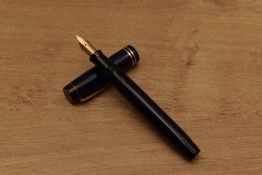 A Parker Duofold Senior streamlined button fill fountain pen in Lapis Lazuli with two narrow cap