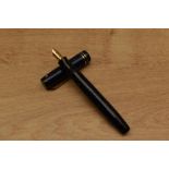 A Parker Junior Duofold streamlined button fill fountain pen in Lapis Lazuli with two cap bands