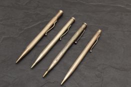 Three hallmarked Silver and one Sterling Silver Yard O Led Pencils pencils. Some dents.77g