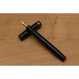 A Parker Duofold Special streamlined button fill fountain pen in Lapis Lazuli with two narrow cap