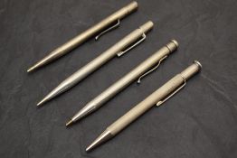 Four Hallmarked Silver pencils. Two Yard O Led and two un-named. Poor condition. 75g