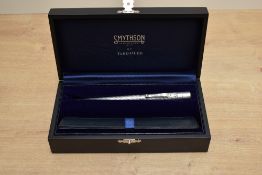 A boxed Hallmarked Silver Yard O Led Rollerball penfor Smythson of Bond Street