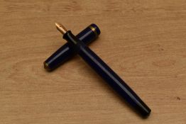 cccccA Parker Challenger button fill fountain pen in Royal Blue with single cap band having Parker