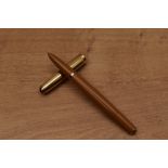 A rare Parker 51 Vacumatic fill fountain pen in Mustard with gold filled twin jewel converging lined