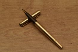 A Parker Falcon Imperial cartridge fill fountain pen in four line gold fill. Circa 1985