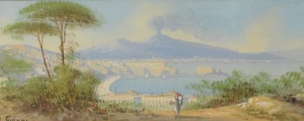 M Gianni (19th/20th Century) A pair of watercolours 'Napoli' and 'Capri', Italian coastal city