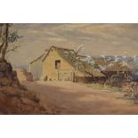 *Local Interest* Bernard Eyre Walker (British 1886 - 1972) Watercolour, depicting a farm yard in