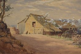 *Local Interest* Bernard Eyre Walker (British 1886 - 1972) Watercolour, depicting a farm yard in