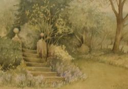 *Local Interest* Liian M Sykes (British 20th Century) Watercolour, a summer garden study, signed