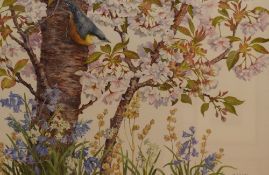 *Local Interest* Elizabeth Walsh (British b.1946) Watercolour 'Cherry Time', a springtime