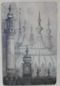 After Eileen Greenwood (British 1917 - 2014) Etching 'Brighton Pavilion Roofscape', signed and dated