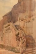 A late 19th Century watercolour 'Port-Saint-Louis on the Rhone', a Southern France architectural