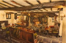 *Local Interest* After Judy Boyes (British b.1943) Lithograph 'Opening Time at the Inn', a Lake