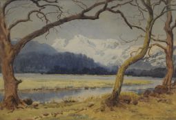 *Local Interest* Bernard Eyre Walker (British 1886 - 1972) Watercolour, depicting the Langdale Pikes