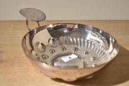 A large silver plated presentation taste du vin, of traditional form having 'ï¿½ notre doyen le