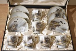 A set of mid to late 20th-century Japanese Peacock Chinaware tea set, to feature a hand painted