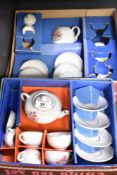 Two Children's China Tea Sets, both having 4 Cups and Saucers, Tea Pot, Sugar Bowl and Milk Jug,