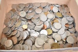 A collection of pre-decimal mainly cupronickel coinage.