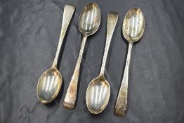 A set of four George V silver Old English pattern teaspoons, marks for Sheffield 1913, maker C W