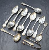 A group of three Victorian silver Princess pattern teaspoon, with monogram to terminals, marks for