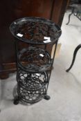 A reproduction metal pan or plant stand, height approx. 69cm