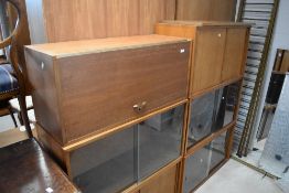 A selection of vintage teak ladderax, comprising six units (three sliding glass displays, two