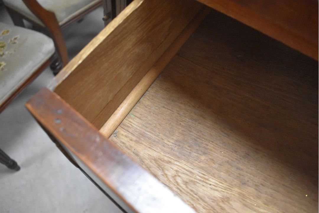 A Victorian mahogany bow fronted chest of two over three drawers, approx. Width 106 depth 50 - Image 3 of 3