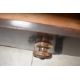 A Victorian dark stained pine chest of three long drawers, having shaped ledge back and turned - Image 2 of 4