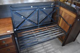 A metal garden bench , width approx. 95cm