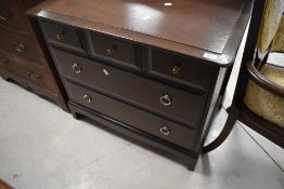 A Stag bedroom chest of three short of two long drawers, width approx. 81cm