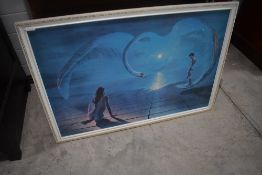 A vintage and iconic print 'Wings of Love' , after Stephen Pearson, 1972, in original frame, approx.