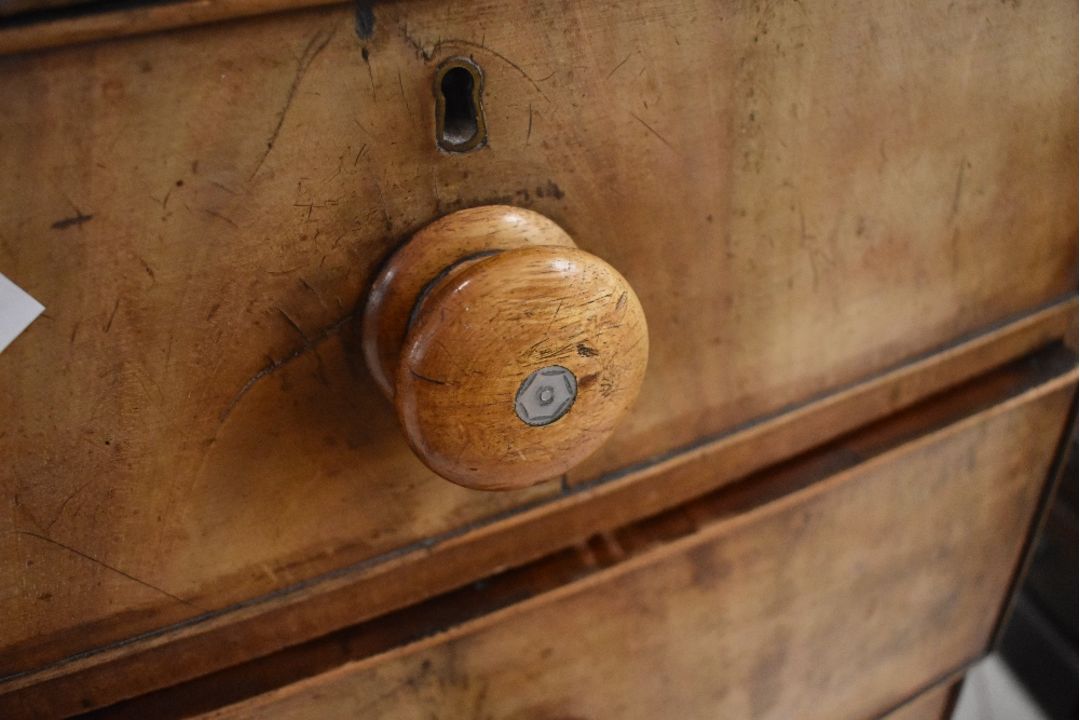 A Victorian mahogany bow fronted chest of two over three drawers, approx. Width 106 depth 50 - Image 2 of 3