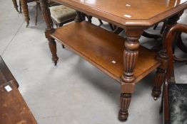 A 19th Century oak buffet table having two tiers, in the Gillows/Bell & Coupland style, dimensions