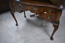 An early 20th Century mahogany low boy in the Queen Anne style, dimensions approx. width 107 depth