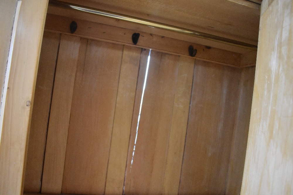 A Victorian reclaimed style pine mirror door wardrobe having drawer to base , height approx. 197 - Image 2 of 3