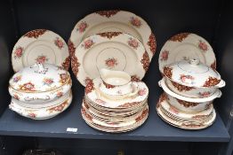 A quantity of vintage J. Fryer and Son chinaware, featuring floral detailing, to include dinner