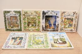 Seven vintage Brambley Hedge illustrated hard back pocket books by Jill Barklem, published by