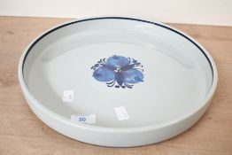 A large mid to late 20th-century Royal Copenhagen 'Aluminia Tenera' faience charger, featuring a